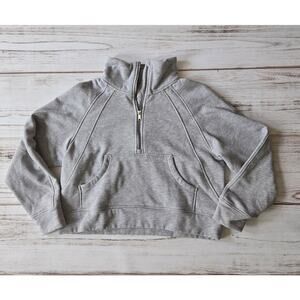 Amazon Scuba Cropped Half Zip Quarter Cropped Zip Sweatshirt sz L